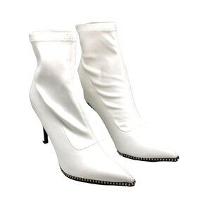 Bar III White Ankle Boots with Studded Detail